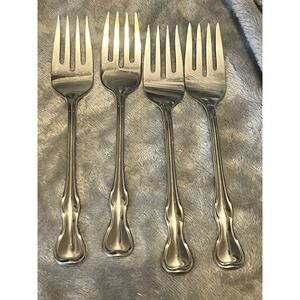 Reed & Barton Regency Stainless Steel Dinner Forks Set of 4 Mid Century Flatware